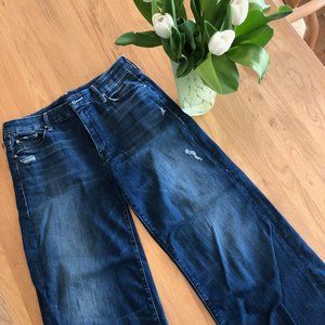 MOTHER The Roller Crop Fray Jean in Dark Graffiti 28 - Like new!